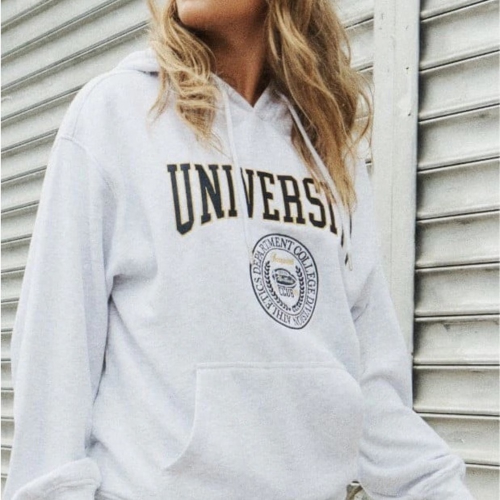 University Logo White Hoodie